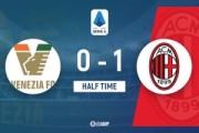 半场-AC米兰暂1-0威尼斯 福法纳助攻普利西奇破门